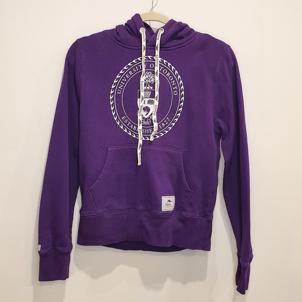 Roots University of Toronto hoodie, purple, size small